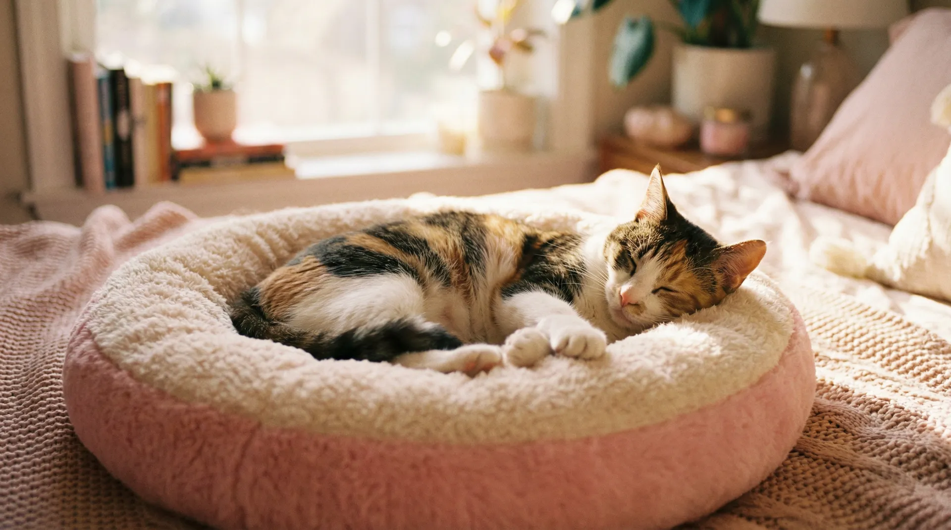 三花猫安静入睡 - 变成黑皮辣完整樱花